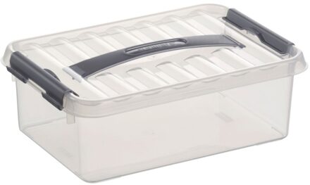 SunWare Q-Line Opbergbox - 4L - Kunststof - Transparant/Metallic