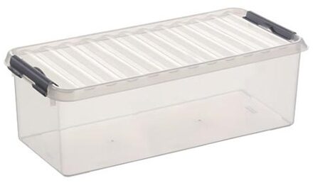 SunWare Q-line opbergbox 9,5L - Set van 6 - Transparant/grijs