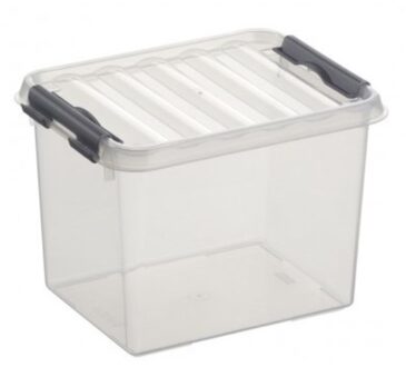 SunWare Q-line Opbergbox Transparant/Grijs 3 liter - Set van 6 stuks