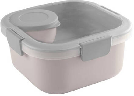 SunWare Sigma Home Food To Go Lunchbox Roze Lichtgrijs - 17,7 X 17,7 X 8,7 Cm