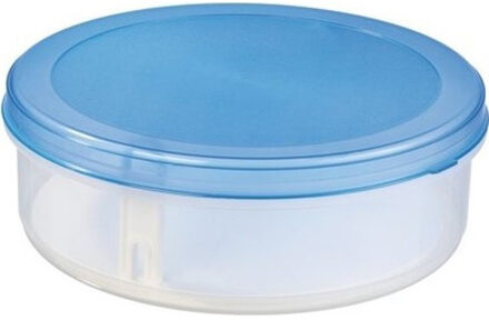 SunWare Taartdoos - 2x - transparant/blauw - rond - 35 cm - met lift - bewaardoos voor taart