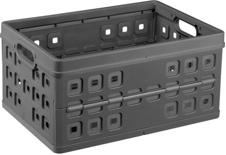 SunWare Vouwkratten - inklapbare boodschappenkratten - opberg krat - 46 liter - grijs