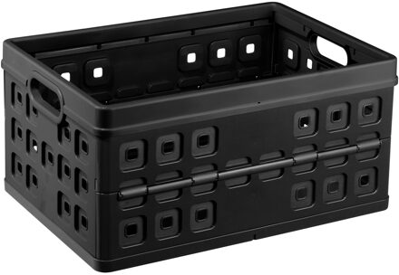 SunWare Vouwkratten - inklapbare boodschappenkratten - opberg krat - 46 liter - zwart