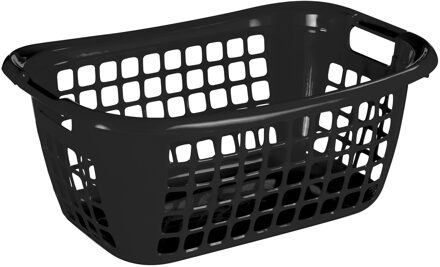 SunWare Zwarte wasmanden/wasgoedmanden met handgrepen 55 cm