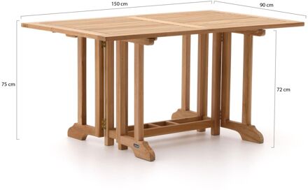 Sunyard Butterfly klaptafel 150x90x74cm - Laagste prijsgarantie! Bruin