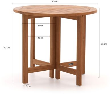 Sunyard Butterfly klaptafel ø 90cm (h:75cm) - Laagste prijsgarantie! Bruin