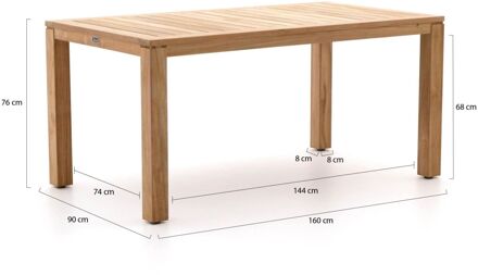 Sunyard Buxton dining tuintafel 160x90cm - Laagste prijsgarantie! Bruin