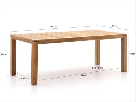 Sunyard Buxton dining tuintafel 200x90cm - Laagste prijsgarantie! Bruin