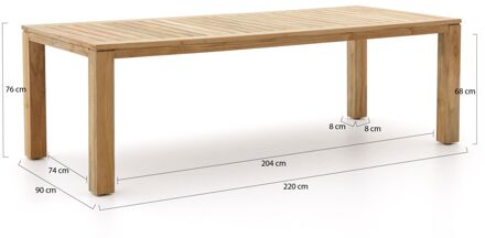 Sunyard Buxton dining tuintafel 220x90cm - Laagste prijsgarantie! Bruin