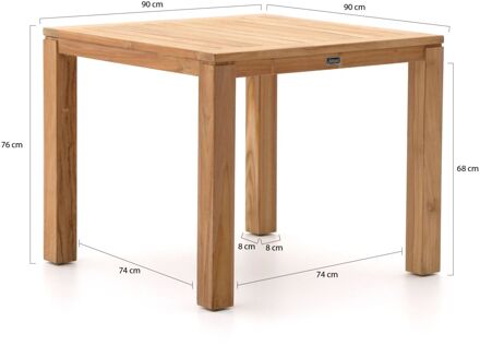 Sunyard Buxton dining tuintafel 90x90cm - Laagste prijsgarantie! Bruin