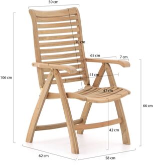 Sunyard Corby/Liverpool 160cm dining tuinset 5-delig verstelbaar - Laagste prijsgarantie! Bruin