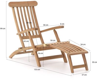 Sunyard Country/Wales 60cm deckchair set 3-delig - Laagste prijsgarantie! Bruin