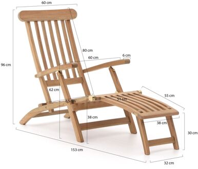 Sunyard Country/Wales 60cm deckchair set 3-delig - Laagste prijsgarantie! Bruin