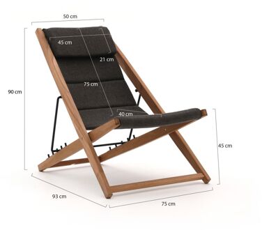 Sunyard Ely strandstoel inklapbaar - Laagste prijsgarantie! Zwart