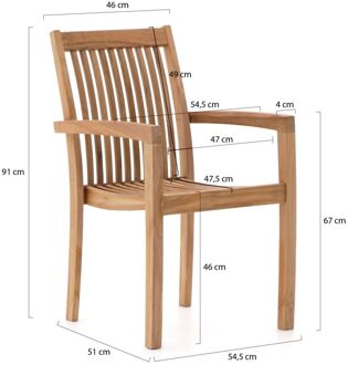Sunyard Jakarta/Liverpool 210cm dining tuinset 7-delig stapelbaar - Laagste prijsgarantie! Bruin