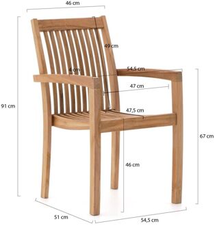 Sunyard Jakarta/Oxford 300cm dining tuinset 9-delig stapelbaar - Laagste prijsgarantie! Bruin