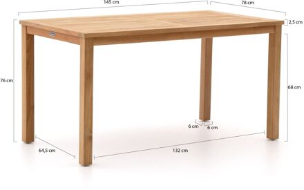 Sunyard Liverpool dining tuintafel 145x78cm - Laagste prijsgarantie! Bruin