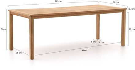 Sunyard Liverpool dining tuintafel 210x90cm - Laagste prijsgarantie! Bruin