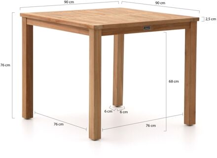 Sunyard Liverpool dining tuintafel 90x90cm - Laagste prijsgarantie! Bruin