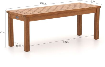 Sunyard Manchester picknickbank 120x42x45cm - Laagste prijsgarantie! Bruin