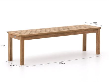 Sunyard Manchester picknickbank 150x42x45cm - Laagste prijsgarantie! Bruin