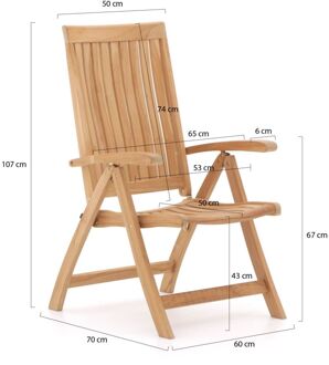 Sunyard Oxford/Liverpool 210cm dining tuinset 7-delig verstelbaar - Laagste prijsgarantie! Bruin