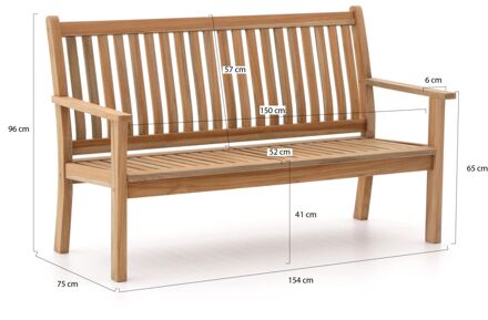 Sunyard Oxford tuinbank 150cm - Laagste prijsgarantie! Bruin