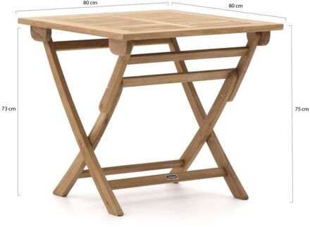 Sunyard Preston klaptafel 80x80x75cm - Laagste prijsgarantie! Bruin