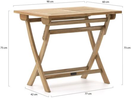 Sunyard Preston klaptafel 90x60x75cm - Laagste prijsgarantie! Bruin