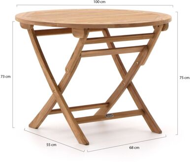 Sunyard Preston klaptafel ø 100cm (h:75cm) - Laagste prijsgarantie! Bruin