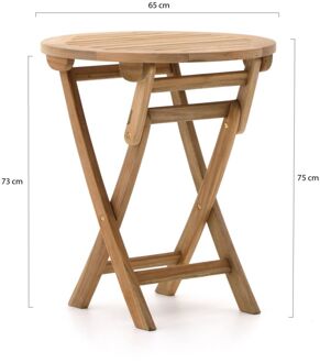 Sunyard Preston klaptafel ø 65cm (h:75cm) - Laagste prijsgarantie! Bruin