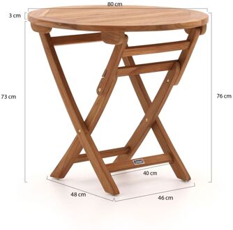Sunyard Preston klaptafel ø 80cm (h:75cm) - Laagste prijsgarantie! Bruin