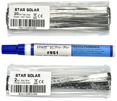 SUNYIMA Zonnepaneel Zonnecel Lassen Draad Strip 20M Fotovoltaïsche Lassen Interconnectie 2M Convergentie Zone 951 Lassen Pen