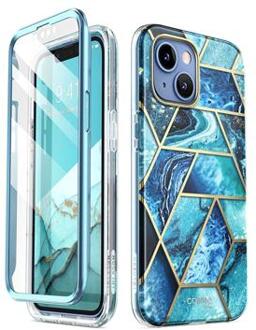 Supcase Cosmo iPhone 14 Plus Hybrid Case - Blauw marmer