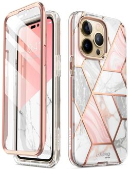 Supcase Hoesje geschikt voor iPhone 14 Pro Max - Supcase Cosmo Case - Roze Marmer