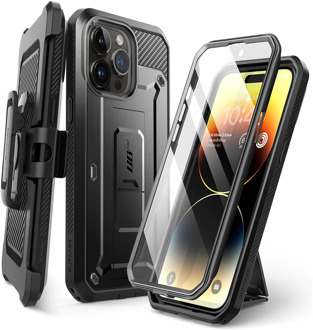 Supcase Hoesje geschikt voor iPhone 15 Pro - Unicorn Beetle Pro Met ingebouwde screenprotector - Zwart