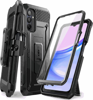 Supcase Hoesje geschikt voor Samsung Galaxy A15 4G/5G - Unicorn Beetle Pro Met ingebouwde screenprotector - Zwart