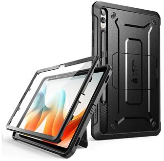 Supcase Unicorn Beetle Pro Hoes geschikt voor Samsung Galaxy Tab S9 FE+ - Met ingebouwde screenprotector - Zwart