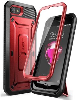 Supcase Voor Iphone Se 2022 Case Voor Iphone 7/8 Case Ub Pro Robuuste Holster Cover Case Met Ingebouwde screen Protector MetallicRed