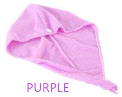 Super Absorberende Voor Lange Krullend Haar Handdoek Met Knop Voor Hoofd Anti-Frizz Microfiber Handdoek Tulband Twist Haar Cap reizen Handdoeken paars