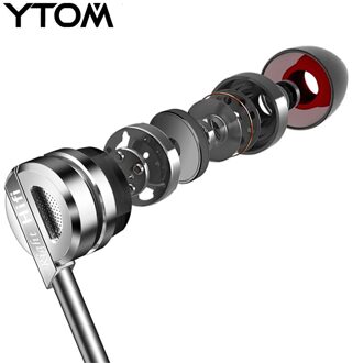 Super Bass In-Ear Oortelefoon Ytom Metal Hifi Stereo Geluid Muziek Oordopjes Headset Met Microfoon Subwoofer Oortelefoon Voor telefoon