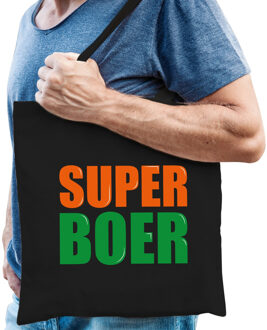 Super boer cadeau tas zwart voor heren - Feest Boodschappentassen
