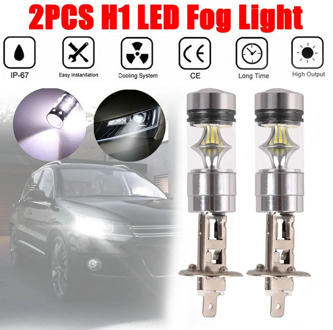 Super Bright 2pcs H1 100W LED White 12-24V 20-SMD Projector Fog Driving Light Bulb 6000K voiture Wholesale Quick delivery CSV