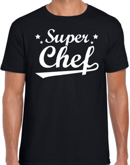 Super chef t-shirt zwart heren - beroepen shirt M