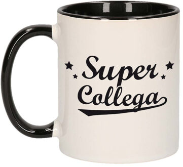Super collega mok / beker zwart wit 300 ml - Cadeau mokken - feest mokken