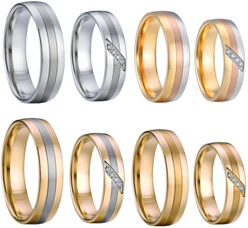 Super Deal Wedding Bands Rings for Couples Men And Women Titanium Stainless Steel Jewelry price 1 Pair Alliance Anillos Bague