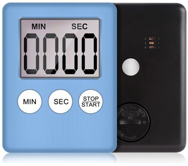 Super Dunne Lcd Digitale Scherm Kookwekker Vierkante Koken Tellen Countdown Alarm Magneet Klok Temporizador licht blauw