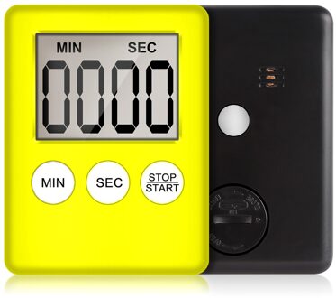 Super Dunne LCD Digitale Scherm Kookwekker Vierkante Koken Tellen Countdown Alarm Slaap Stopwatch Temporizador Klok geel