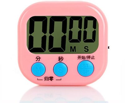 Super Dunne Lcd Digitale Scherm Kookwekker Vierkante Koken Tellen Countdown Alarm Slaap Stopwatch Temporizador Klok roze