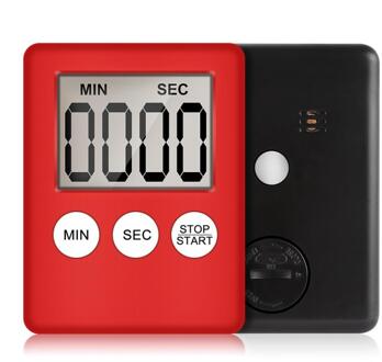 Super Dunne Lcd Digitale Scherm Timer Home Keuken Lui Koken Timer Slapen Huiswerk Countdown Wekker Multifunctionele Timer 03 rood